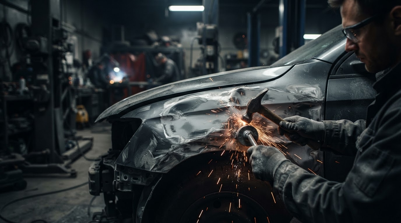 Collision Repair work at J Smitty Autobody Collision repair of Schenectady